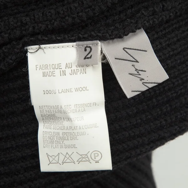 ヨウジヤマモト ファムYohji Yamamoto FEMME ローゲージニットジャケット 黒2 K-98379_012