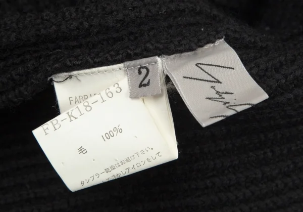 ヨウジヤマモト ファムYohji Yamamoto FEMME ローゲージニットジャケット 黒2 K-98379_013