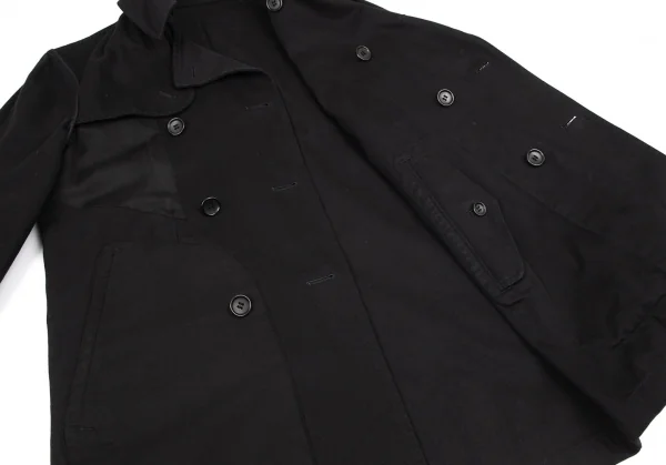 コムデギャルソン オムCOMME des GARCONS HOMME 製品染めコットンカツラギリバーシブルハーフコート 黒M K-98393_010
