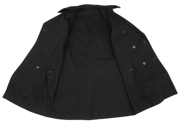 コムデギャルソン オムCOMME des GARCONS HOMME 製品染めコットンカツラギリバーシブルハーフコート 黒M K-98393_011
