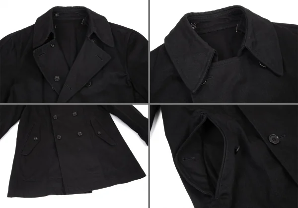 コムデギャルソン オムCOMME des GARCONS HOMME 製品染めコットンカツラギリバーシブルハーフコート 黒M K-98393_013