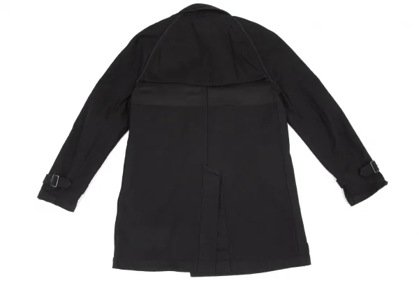 コムデギャルソン オムCOMME des GARCONS HOMME 製品染めコットンカツラギリバーシブルハーフコート 黒M K-98393_015
