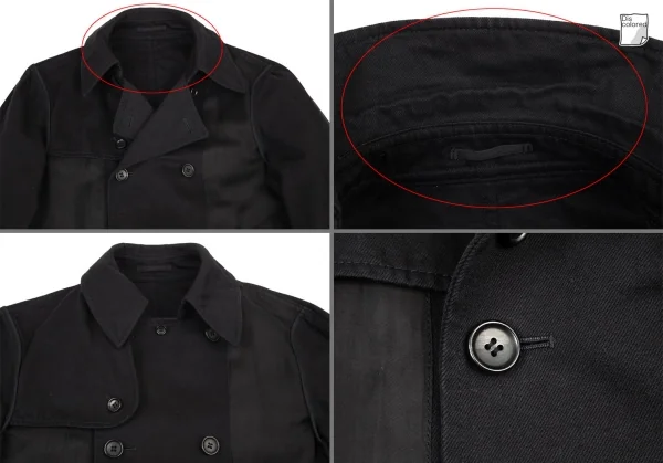 コムデギャルソン オムCOMME des GARCONS HOMME 製品染めコットンカツラギリバーシブルハーフコート 黒M K-98393_002