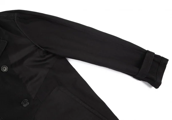 コムデギャルソン オムCOMME des GARCONS HOMME 製品染めコットンカツラギリバーシブルハーフコート 黒M K-98393_004