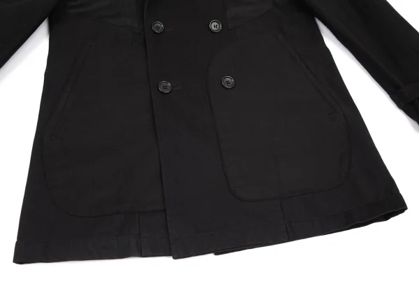 コムデギャルソン オムCOMME des GARCONS HOMME 製品染めコットンカツラギリバーシブルハーフコート 黒M K-98393_009