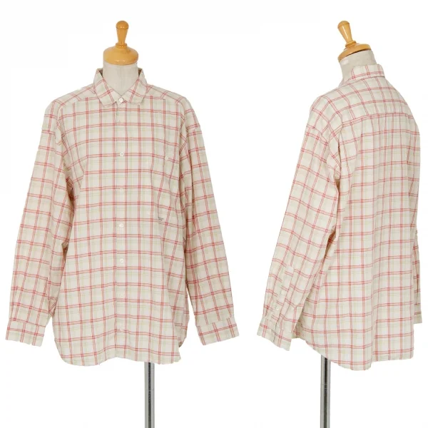 マドモアゼルノンノンMademoiselle NON NON チェックコットンシャツ アイボリー他M位 K-98433_001