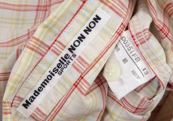 マドモアゼルノンノンMademoiselle NON NON チェックコットンシャツ アイボリー他M位 K-98433_014