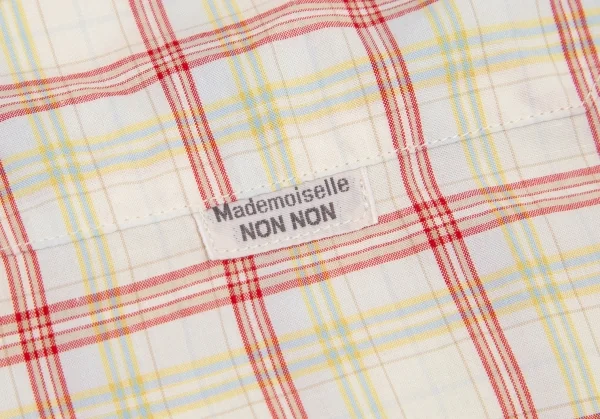 マドモアゼルノンノンMademoiselle NON NON チェックコットンシャツ アイボリー他M位 K-98433_008