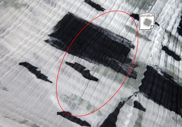 イッセイミヤケ ミーISSEY MIYAKE me 水墨画プリントニットプリーツショートスリーブTシャツ 白黒M位 K-98488_007