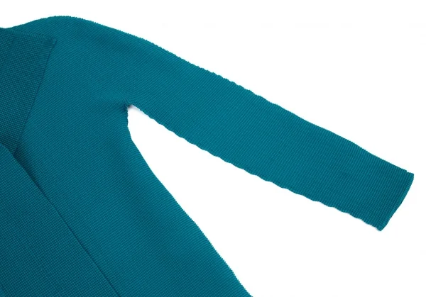 イッセイミヤケ ミーISSEY MIYAKE me ニットプリーツボタンレスカーディガン ターコイズF K-98492_004