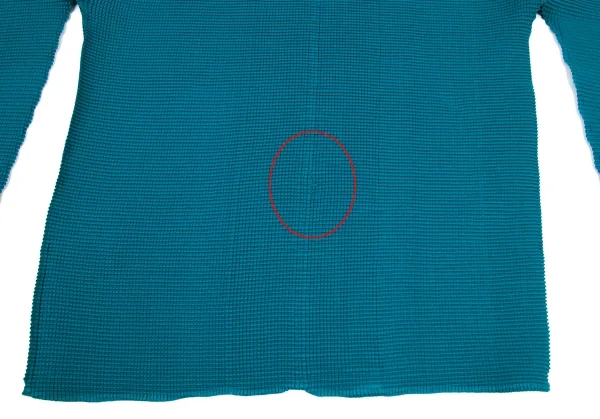 イッセイミヤケ ミーISSEY MIYAKE me ニットプリーツボタンレスカーディガン ターコイズF K-98492_009