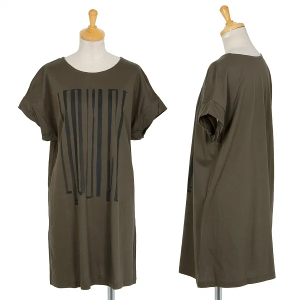 レキップヨシエイナバL'EQUIPE YOSHIE INABA ロゴプリントロールアップデザインTシャツ オリーブ38 K-98549_001