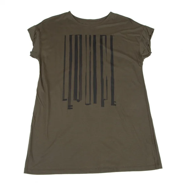 レキップヨシエイナバL'EQUIPE YOSHIE INABA ロゴプリントロールアップデザインTシャツ オリーブ38 K-98549_002