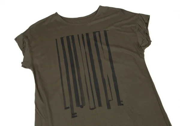 レキップヨシエイナバL'EQUIPE YOSHIE INABA ロゴプリントロールアップデザインTシャツ オリーブ38 K-98549_003