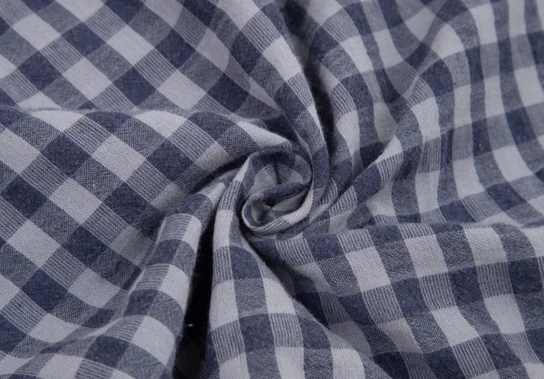 マドモアゼルノンノン ノンノNON NO Mademoiselle NON NON リネン混ギンガムチェック半袖シャツ 紺L K-98552_013