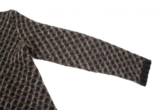 コスチューム オムCoSTUME HOMME モヘア混ダイヤ柄Vネックニットセーター グレーベージュM K-98561_003