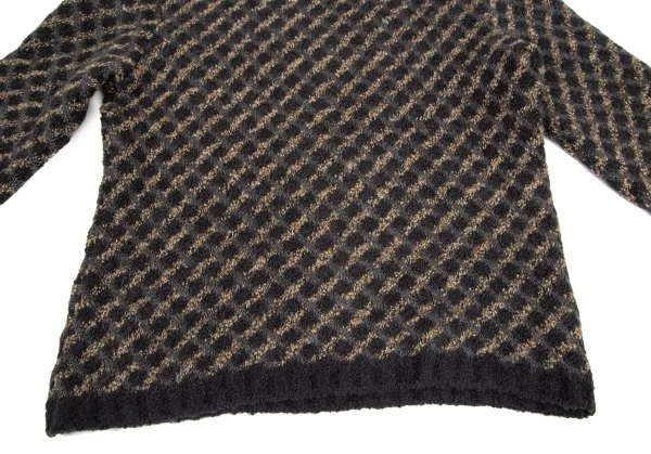 コスチューム オムCoSTUME HOMME モヘア混ダイヤ柄Vネックニットセーター グレーベージュM K-98561_005