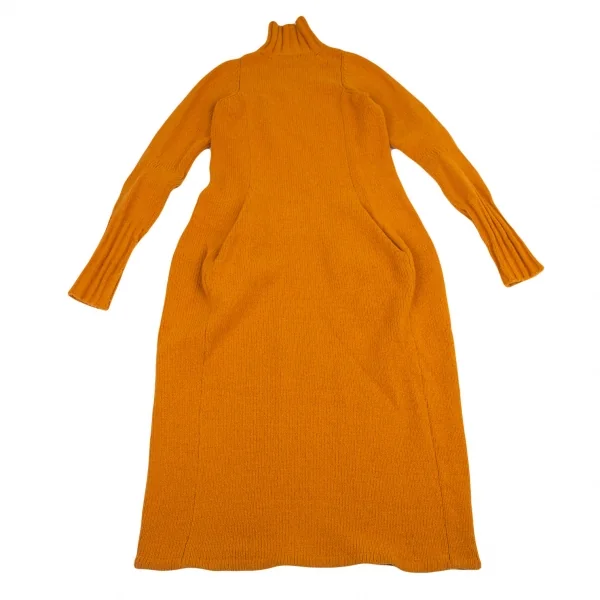 ヨウジヤマモト ファムYohji Yamamoto FEMMEウールハイネックスーパーロングニットワンピース マスタードM K-98582_002