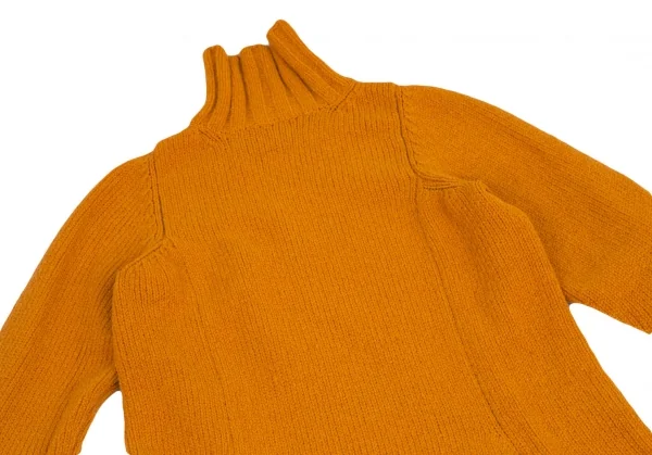 ヨウジヤマモト ファムYohji Yamamoto FEMMEウールハイネックスーパーロングニットワンピース マスタードM K-98582_003