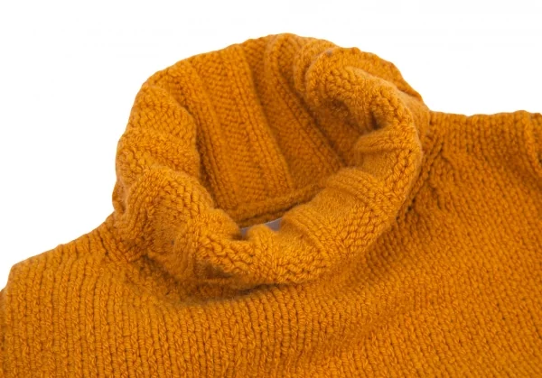 ヨウジヤマモト ファムYohji Yamamoto FEMMEウールハイネックスーパーロングニットワンピース マスタードM K-98582_005