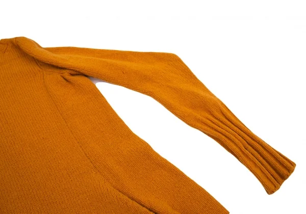 ヨウジヤマモト ファムYohji Yamamoto FEMMEウールハイネックスーパーロングニットワンピース マスタードM K-98582_006
