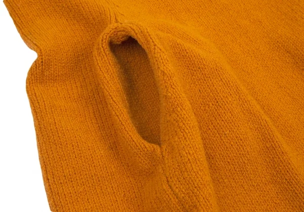 ヨウジヤマモト ファムYohji Yamamoto FEMMEウールハイネックスーパーロングニットワンピース マスタードM K-98582_009