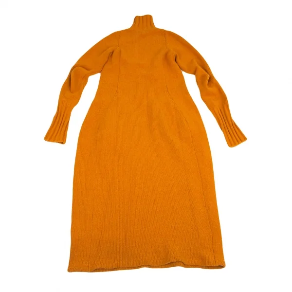 ヨウジヤマモト ファムYohji Yamamoto FEMMEウールハイネックスーパーロングニットワンピース マスタードM K-98582_012