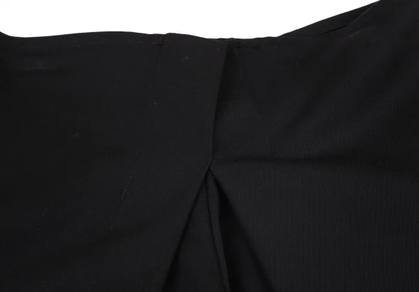 ヨウジヤマモト ファムYohji Yamamoto FEMME ウールギャバベルトハーフラップクロップドパンツ 黒XS K-98583_010