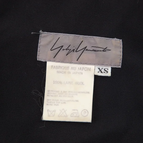 ヨウジヤマモト ファムYohji Yamamoto FEMME ウールギャバベルトハーフラップクロップドパンツ 黒XS K-98583_012