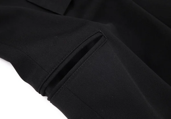 ヨウジヤマモト ファムYohji Yamamoto FEMME ウールギャバベルトハーフラップクロップドパンツ 黒XS K-98583_004