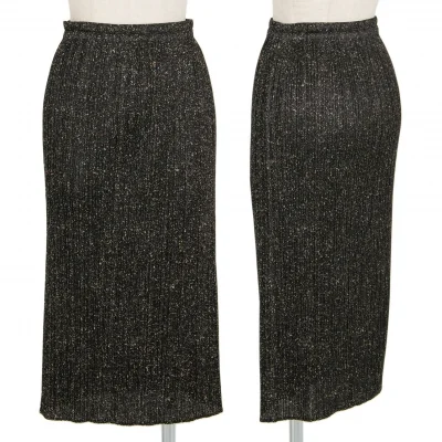 プリーツプリーズPLEATS PLEASE スプラッシュプリントプリーツスカート 黒他