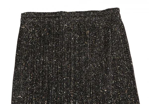 プリーツプリーズPLEATS PLEASE スプラッシュプリントプリーツスカート 黒他3 K-98595_003