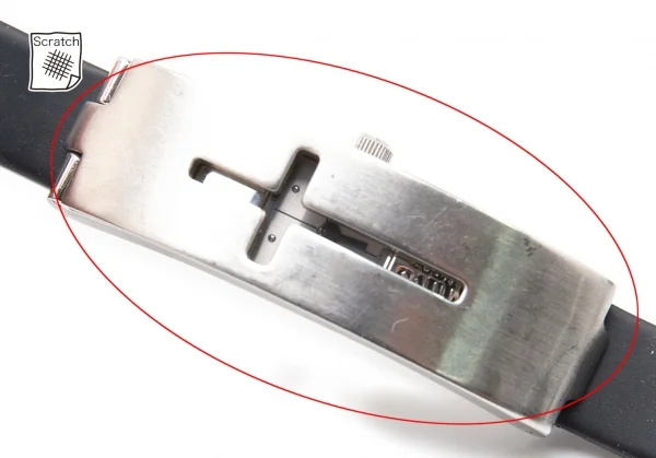 ジャンポールゴルチエJean Paul GAULTIER 透かしクロスIDブレスレットラバーバンドウォッチ 腕時計 黒シルバー K-98598_006