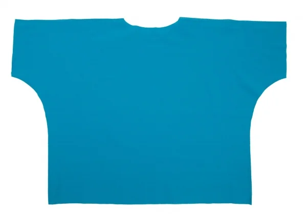 イッセイミヤケ ミーISSEY MIYAKE me ポリ裁ち切りドルマン半袖カットソー 水色F K-98622_010