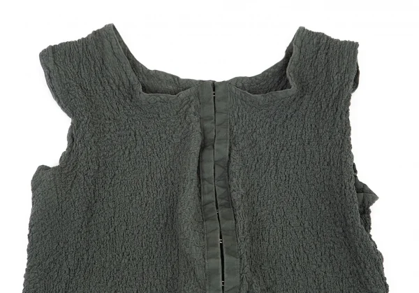イッセイミヤケ ミーISSEY MIYAKE me カリフラワーフックデザインロングベスト 緑F K-98631_003