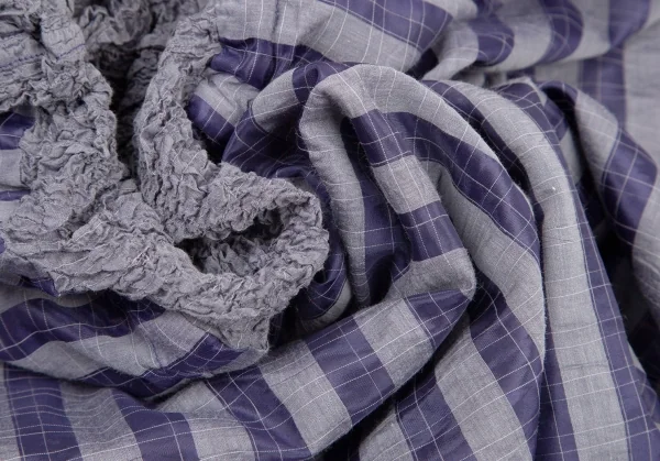 イッセイミヤケ ミーISSEY MIYAKE me カリフラワーウエストリボン切替ストライプノースリーブワンピース グレー紺F K-98632_015