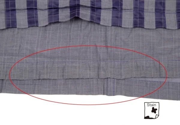 イッセイミヤケ ミーISSEY MIYAKE me カリフラワーウエストリボン切替ストライプノースリーブワンピース グレー紺F K-98632_009