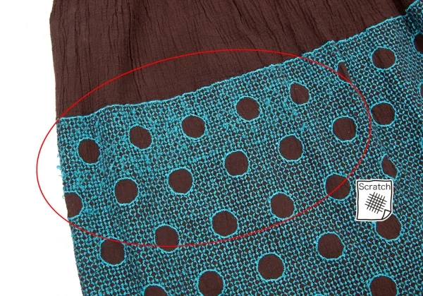 イッセイミヤケ ミーISSEY MIYAKE me カリフラワー裾ドット刺繍ワンピース 茶F K-98634_016