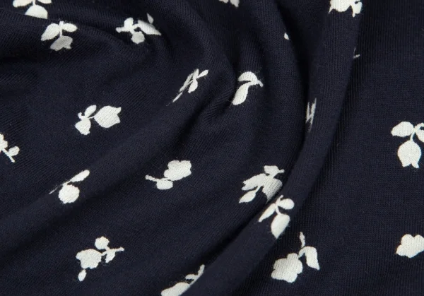 コムコム コムデギャルソンCOMME des GARCONS花柄ノースリーブカットワンピース 紺M K-98652_011