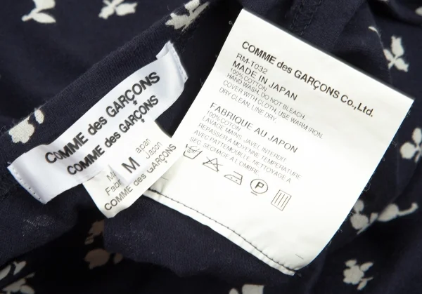 コムコム コムデギャルソンCOMME des GARCONS花柄ノースリーブカットワンピース 紺M K-98652_012