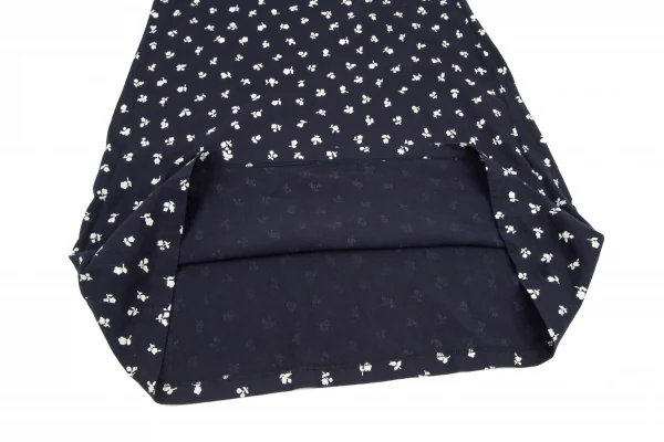 コムコム コムデギャルソンCOMME des GARCONS花柄ノースリーブカットワンピース 紺M K-98652_007