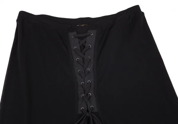 ジャンポールゴルチエ ソレイユJean Paul GAULTIER SOLEIL 前編み込みデザインパワーネットスカート 黒M K-98661_003