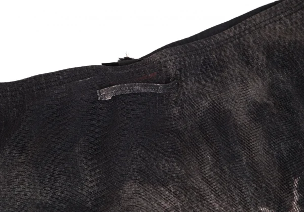 ジャンポールゴルチエJean Paul GAULTIER グラフィックプリントパワーネットロングスカート 黒オフ40 K-98667_014