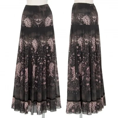 ジャンポールゴルチエJean Paul GAULTIER グラフィックプリントパワーネットロングスカート