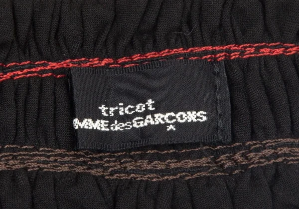 トリコ コムデギャルソンtricot COMME des GARCONS カラフルボーダー刺繍コットンベルト 黒マルチ K-98670_012