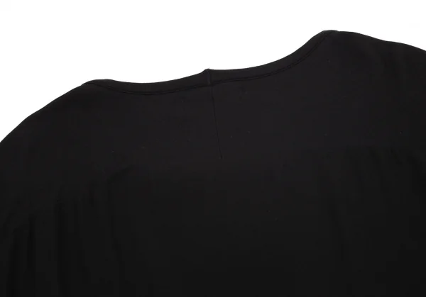 ワイズY's 異素材切替袖リブシフォンドルマンカットソー 黒2 K-98676_011