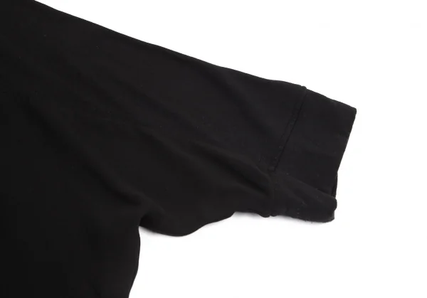 ワイズY's 異素材切替袖リブシフォンドルマンカットソー 黒2 K-98676_005