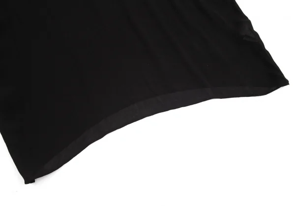 ワイズY's 異素材切替袖リブシフォンドルマンカットソー 黒2 K-98676_008