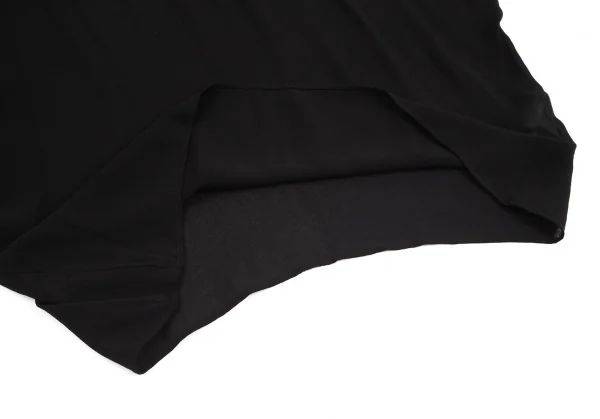 ワイズY's 異素材切替袖リブシフォンドルマンカットソー 黒2 K-98676_009