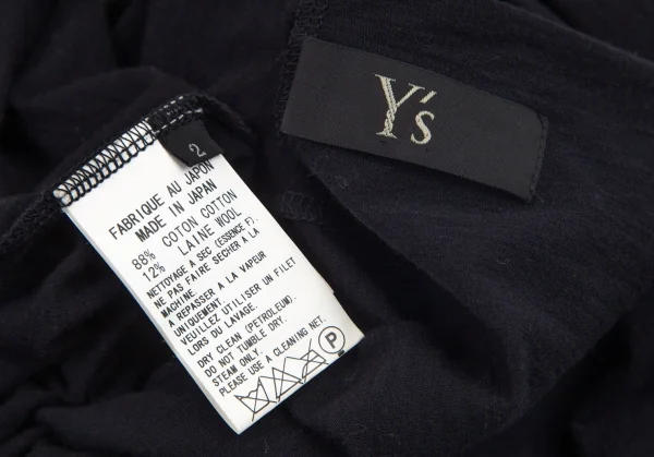 ワイズY's ドレープネック変形カットソー 濃紺2 K-98677_014